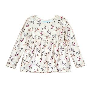 NWT Ivory/Cream Unicorn Print Fit & Flare Shirt - Girls Toddler 3T - Cat & Jack